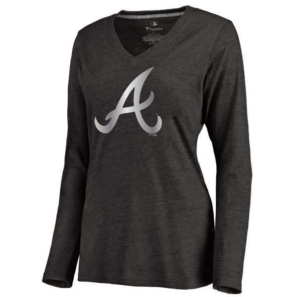 Women Atlanta Braves Platinum Collection Long Sleeve Tri-Blend T-Shirt LanTian - Black,We sell and wholesale Women Atlanta Braves Platinum Collection Long Sleeve Tri-Blend T-Shirt LanTian - Black on line form chian!
