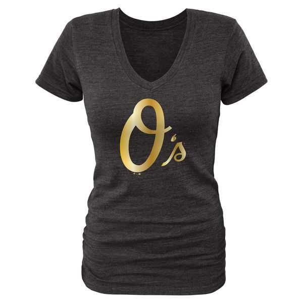 Women Baltimore Orioles Fanatics Apparel Gold Collection Tri-Blend T-Shirt LanTian - Black,We sell and wholesale Women Baltimore Orioles Fanatics Apparel Gold Collection Tri-Blend T-Shirt LanTian - Black on line form chian!