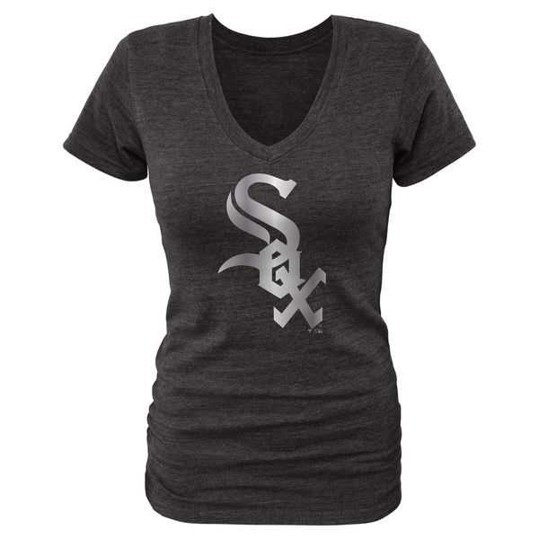 Women Chicago White Sox Fanatics Apparel Platinum Collection Tri-Blend T-Shirt LanTian - Black,We sell and wholesale Women Chicago White Sox Fanatics Apparel Platinum Collection Tri-Blend T-Shirt LanTian - Black on line form chian!