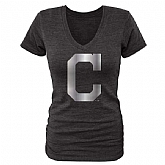 Women Cleveland Indians Fanatics Apparel Platinum Collection Tri-Blend T-Shirt LanTian - Black,baseball caps,new era cap wholesale,wholesale hats