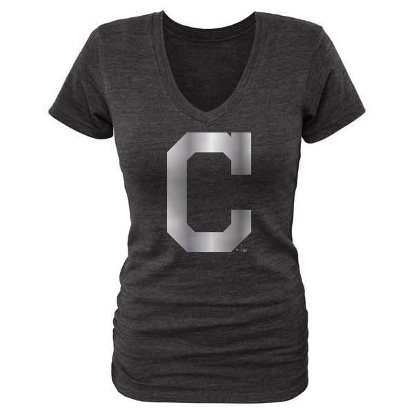 Women Cleveland Indians Fanatics Apparel Platinum Collection Tri-Blend T-Shirt LanTian - Black,We sell and wholesale Women Cleveland Indians Fanatics Apparel Platinum Collection Tri-Blend T-Shirt LanTian - Black on line form chian!