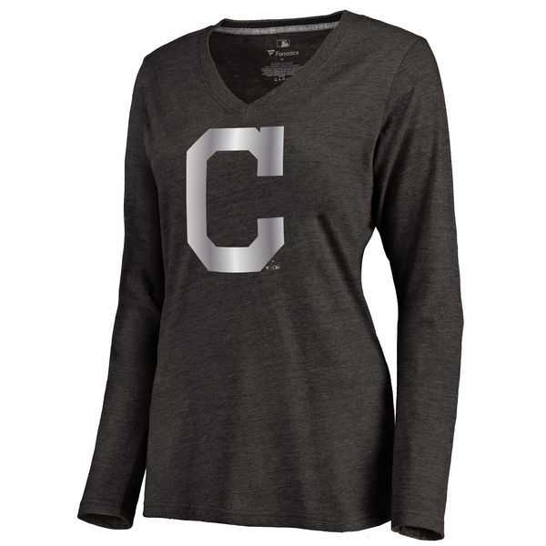 Women Cleveland Indians Platinum Collection Long Sleeve Tri-Blend T-Shirt LanTian - Black,We sell and wholesale Women Cleveland Indians Platinum Collection Long Sleeve Tri-Blend T-Shirt LanTian - Black on line form chian!