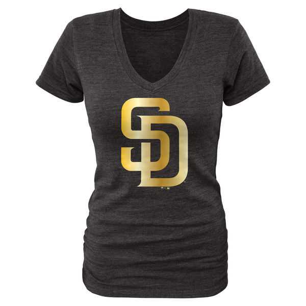 Women San Diego Padres Fanatics Apparel Gold Collection Tri-Blend T-Shirt LanTian - Black,We sell and wholesale Women San Diego Padres Fanatics Apparel Gold Collection Tri-Blend T-Shirt LanTian - Black on line form chian!