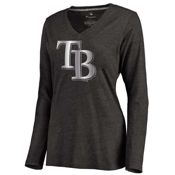 Women Tampa Bay Rays Platinum Collection Long Sleeve Tri-Blend T-Shirt LanTian - Black,We sell and wholesale Women Tampa Bay Rays Platinum Collection Long Sleeve Tri-Blend T-Shirt LanTian - Black on line form chian!