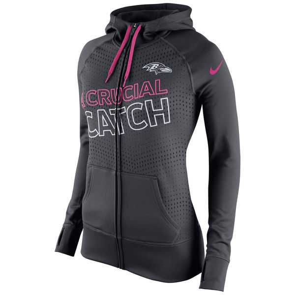 WOMEN BALTIMORE RAVENS NIKE CHARCOAL BREAST CANCER AWARENESS KO FULL-ZIP PERFORMANCE HOODIE - LanTian,We sell and wholesale WOMEN BALTIMORE RAVENS NIKE CHARCOAL BREAST CANCER AWARENESS KO FULL-ZIP PERFORMANCE HOODIE - LanTian on line form chian!