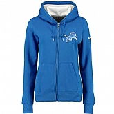 WOMEN DETROIT LIONS NIKE BLUE TAILGATER FULL-ZIP HOODIE - LanTian,baseball caps,new era cap wholesale,wholesale hats