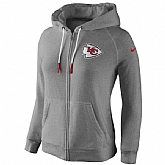 WOMEN KANSAS CITY CHIEFS GRAY STADIUM RALLY FULL ZIP HOODIE - LanTian,baseball caps,new era cap wholesale,wholesale hats
