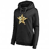 Women Houston Astros Gold Collection Pullover Hoodie LanTian - Black,baseball caps,new era cap wholesale,wholesale hats