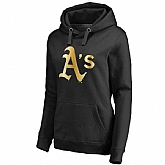 Women Oakland Athletics Gold Collection Pullover Hoodie LanTian - Black,baseball caps,new era cap wholesale,wholesale hats