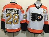 Philadelphia Flyers #28 Claude Giroux 50TH Patch White-Golden Stitched NHL Jersey