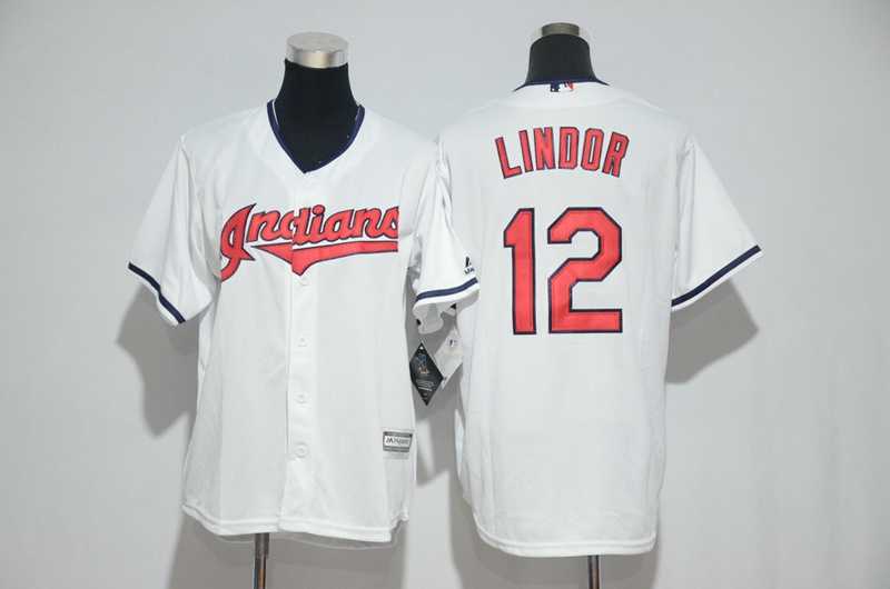 Youth Cleveland Indians #12 Francisco Lindor White New Cool Base Stitched Baseball Jersey,We sell and wholesale Youth Cleveland Indians #12 Francisco Lindor White New Cool Base Stitched Baseball Jersey on line form chian!