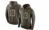 Glued Nike Arizona Cardinals #13 Jaron Brown Olive Green Salute To Service Men's Pullover Hoodie,baseball caps,new era cap wholesale,wholesale hats