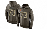 Glued Nike Cleveland Browns #73 Joe Thomas Olive Green Salute To Service Men's Pullover Hoodie,baseball caps,new era cap wholesale,wholesale hats