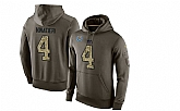 Glued Nike Indianapolis Colts #4 Adam Vinatieri Olive Green Salute To Service Men's Pullover Hoodie