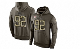 Glued Nike Kansas City Chiefs #92 Dontari Poe Olive Green Salute To Service Men's Pullover Hoodie