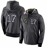 Glued Nike Miami Dolphins #17 Ryan Tannehill Men's Anthracite Salute to Service Player Performance Hoodie,baseball caps,new era cap wholesale,wholesale hats