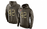 Glued Nike San Francisco 49ers #42 Ronnie Lott Olive Green Salute To Service Men's Pullover Hoodie,baseball caps,new era cap wholesale,wholesale hats