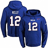 Printed Nike Buffalo Bills #12 Jim Kelly Blue Name & Number Men's Pullover Hoodie,baseball caps,new era cap wholesale,wholesale hats