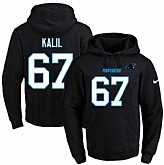 Printed Nike Carolina Panthers #67 Ryan Kalil Black Name & Number Men's Pullover Hoodie