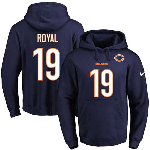 Printed Nike Chicago Bears #19 Eddie Royal Navy Name & Number Men's Pullover Hoodie,We sell and wholesale Printed Nike Chicago Bears #19 Eddie Royal Navy Name & Number Men's Pullover Hoodie on line form chian!