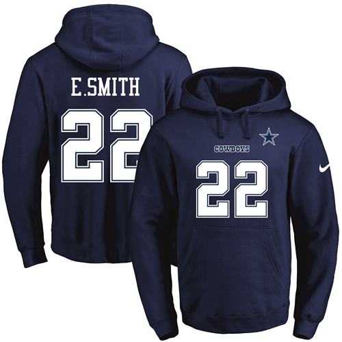 Printed Nike Dallas Cowboys #22 E.Smith Navy Name & Number Men's Pullover Hoodie,We sell and wholesale Printed Nike Dallas Cowboys #22 E.Smith Navy Name & Number Men's Pullover Hoodie on line form chian!