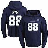 Printed Nike Dallas Cowboys #88 Michael Irvin Navy Name & Number Men's Pullover Hoodie,baseball caps,new era cap wholesale,wholesale hats