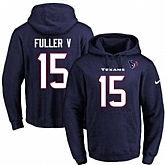 Printed Nike Houston Texans #15 Will Fuller V Navy Name & Number Men's Pullover Hoodie,baseball caps,new era cap wholesale,wholesale hats