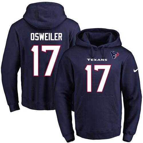 Printed Nike Houston Texans #17 Brock Osweiler Navy Name & Number Men's Pullover Hoodie,We sell and wholesale Printed Nike Houston Texans #17 Brock Osweiler Navy Name & Number Men's Pullover Hoodie on line form chian!