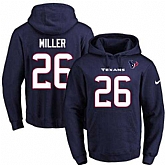 Printed Nike Houston Texans #26 Lamar Miller Navy Name & Number Men's Pullover Hoodie,baseball caps,new era cap wholesale,wholesale hats