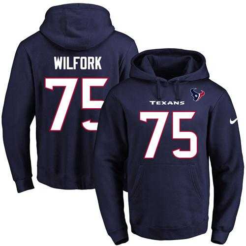 Printed Nike Houston Texans #75 Vince Wilfork Navy Name & Number Men's Pullover Hoodie,We sell and wholesale Printed Nike Houston Texans #75 Vince Wilfork Navy Name & Number Men's Pullover Hoodie on line form chian!
