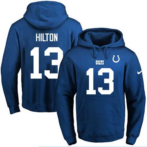 Printed Nike Indianapolis Colts #13 T.Y. Hilton Blue Name & Number Men's Pullover Hoodie,We sell and wholesale Printed Nike Indianapolis Colts #13 T.Y. Hilton Blue Name & Number Men's Pullover Hoodie on line form chian!