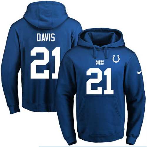 Printed Nike Indianapolis Colts #21 Vontae Davis Blue Name & Number Men's Pullover Hoodie,We sell and wholesale Printed Nike Indianapolis Colts #21 Vontae Davis Blue Name & Number Men's Pullover Hoodie on line form chian!