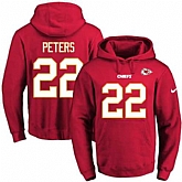 Printed Nike Kansas City Chiefs #22 Marcus Peters Red Name & Number Men's Pullover Hoodie,baseball caps,new era cap wholesale,wholesale hats
