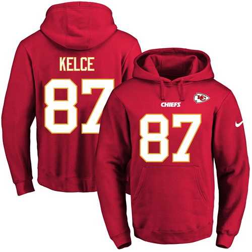Printed Nike Kansas City Chiefs #87 Travis Kelce Red Name & Number Men's Pullover Hoodie,We sell and wholesale Printed Nike Kansas City Chiefs #87 Travis Kelce Red Name & Number Men's Pullover Hoodie on line form chian!