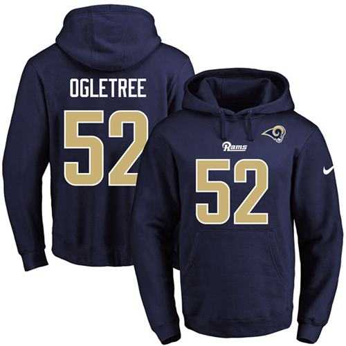 Printed Nike Los Angeles Rams #52 Alec Ogletree Navy Name & Number Men's Pullover Hoodie,We sell and wholesale Printed Nike Los Angeles Rams #52 Alec Ogletree Navy Name & Number Men's Pullover Hoodie on line form chian!