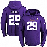 Printed Nike Minnesota Vikings #29 Xavier Rhodes Purple Name & Number Men's Pullover Hoodie,baseball caps,new era cap wholesale,wholesale hats