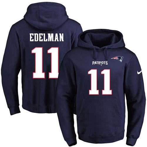 Printed Nike New England Patriots #11 Julian Edelman Navy Name & Number Men's Pullover Hoodie,We sell and wholesale Printed Nike New England Patriots #11 Julian Edelman Navy Name & Number Men's Pullover Hoodie on line form chian!