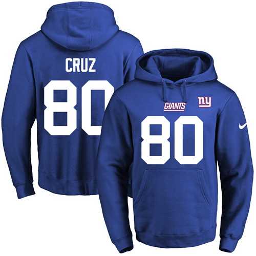 Printed Nike New York Giants #80 Victor Cruz Blue Name & Number Men's Pullover Hoodie,We sell and wholesale Printed Nike New York Giants #80 Victor Cruz Blue Name & Number Men's Pullover Hoodie on line form chian!