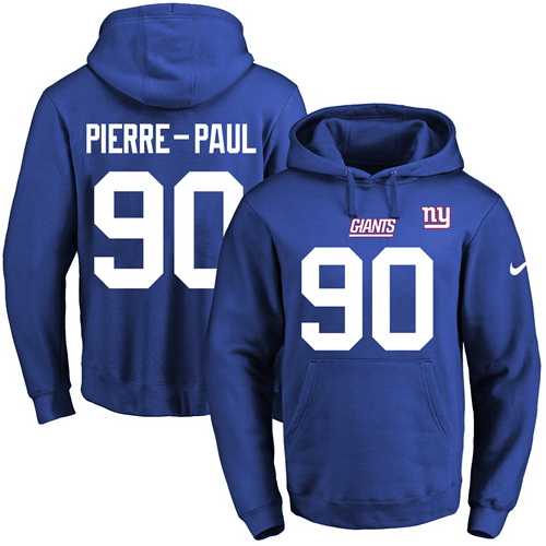Printed Nike New York Giants #90 Jason Pierre Paul Blue Name & Number Men's Pullover Hoodie,We sell and wholesale Printed Nike New York Giants #90 Jason Pierre Paul Blue Name & Number Men's Pullover Hoodie on line form chian!
