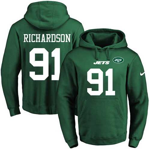 Printed Nike New York Jets #91 Sheldon Richardson Green Name & Number Men's Pullover Hoodie,We sell and wholesale Printed Nike New York Jets #91 Sheldon Richardson Green Name & Number Men's Pullover Hoodie on line form chian!