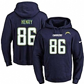 Printed Nike San Diego Chargers #86 Hunter Henry Dark Blue Name & Number Men's Pullover Hoodie,baseball caps,new era cap wholesale,wholesale hats