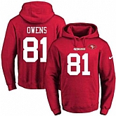Printed Nike San Francisco 49ers #81 Terrell Owens Red Name & Number Men's Pullover Hoodie,baseball caps,new era cap wholesale,wholesale hats