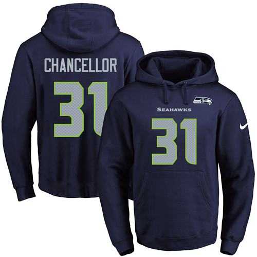 Printed Nike Seattle Seahawks #31 Kam Chancellor Navy Name & Number Men's Pullover Hoodie,We sell and wholesale Printed Nike Seattle Seahawks #31 Kam Chancellor Navy Name & Number Men's Pullover Hoodie on line form chian!