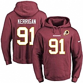 Printed Nike Washington Redskins #91 Ryan Kerrigan Red Name & Number Men's Pullover Hoodie,baseball caps,new era cap wholesale,wholesale hats