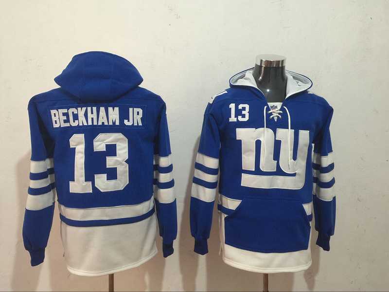 New York Giants #13 Odell Beckham Jr Blue All Stitched Hooded Sweatshirt,We sell and wholesale New York Giants #13 Odell Beckham Jr Blue All Stitched Hooded Sweatshirt on line form chian!