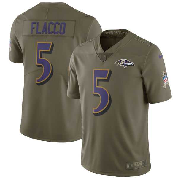 Nike Baltimore Ravens #5 Joe Flacco Olive Salute To Service Limited Jersey,We sell and wholesale Nike Baltimore Ravens #5 Joe Flacco Olive Salute To Service Limited Jersey on line form chian!