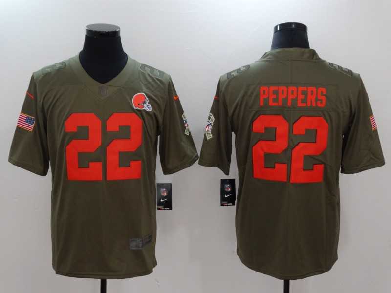 Nike Cleveland Browns #22 Jabrill Peppers Olive Salute To Service Limited Jersey,We sell and wholesale Nike Cleveland Browns #22 Jabrill Peppers Olive Salute To Service Limited Jersey on line form chian!
