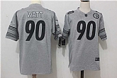 Nike Pittsburgh Steelers #90 T.J. Watt Gray Gridiron Gray Limited Jersey,baseball caps,new era cap wholesale,wholesale hats