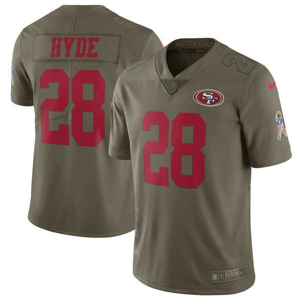 Nike San Francisco 49ers #28 Carlos Hyde Olive Salute To Service Limited Jersey,We sell and wholesale Nike San Francisco 49ers #28 Carlos Hyde Olive Salute To Service Limited Jersey on line form chian!