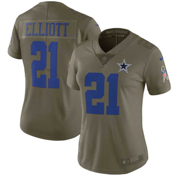 Women Nike Dallas Cowboys #21 Ezekiel Elliott Olive Salute To Service Limited Jersey,We sell and wholesale Women Nike Dallas Cowboys #21 Ezekiel Elliott Olive Salute To Service Limited Jersey on line form chian!